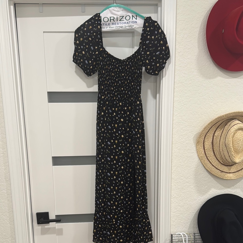 REFORMATION black Floral Dress
